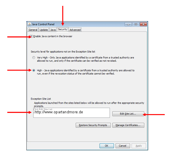 Java Control Panel